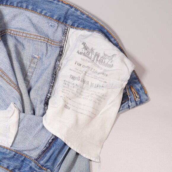 Levis L504 Mens 38x34 Jeans Blue Straight Fit Denim Thick Stitch Straight - Picture 8 of 12